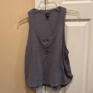 Wild Fable button-front high-low hem ribbed tank top
